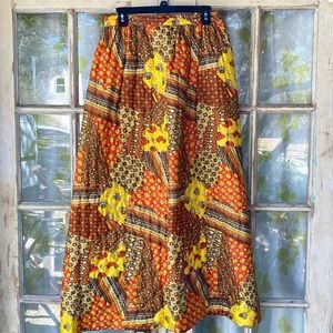Vintage Quilted Maxi Skirt by MR WINN California sz waist 30”